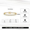 S925 Sterling Silver Geometric Patterned Electroplated Sugar Cube Diamond Bracelet