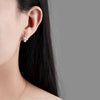 S925 Sterling Silver Geometric Pearl Bead Stud Earrings For Women Electroplated Minimalist Jewelry