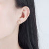 S925 Sterling Silver Geometric Pearl Earrings Electroplated Korean Style Elegant Versatile Dangle Earrings For Women