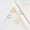 S925 Sterling Silver Geometric Pearl Earrings Electroplated Korean Style Elegant Versatile Dangle Earrings For Women