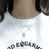 S925 Sterling Silver Geometric Pendant Necklace With Cross Chain Electroplated Clavicle Chain For Women Silver Inlaid Mixed Gem Jewelry Gift
