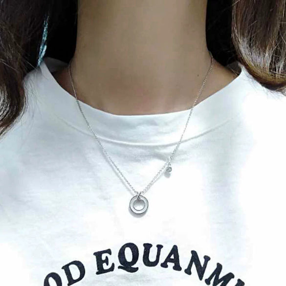 S925 Sterling Silver Geometric Pendant Necklace With Cross Chain Electroplated Clavicle Chain For Women Silver Inlaid Mixed Gem Jewelry Gift