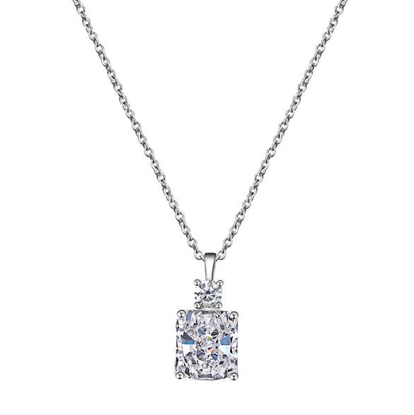 S925 Sterling Silver Geometric Perfum Bottle Pendant Light Luxury Clavicle Chain Necklace For Women Electroplated