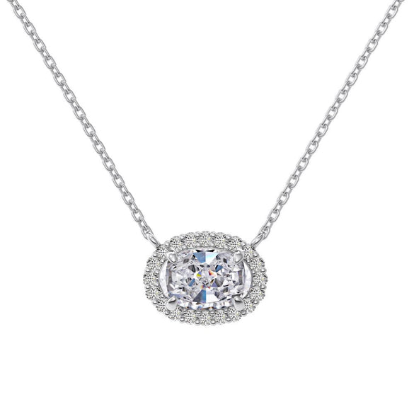 S925 Sterling Silver Geometric Perfum Bottle Pendant Light Luxury Clavicle Chain Necklace For Women Electroplated