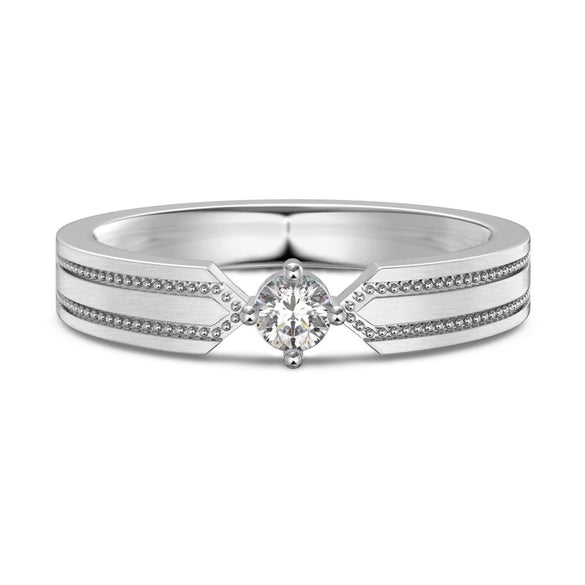 S925 Sterling Silver Geometric Plain Couple Ring Electroplated