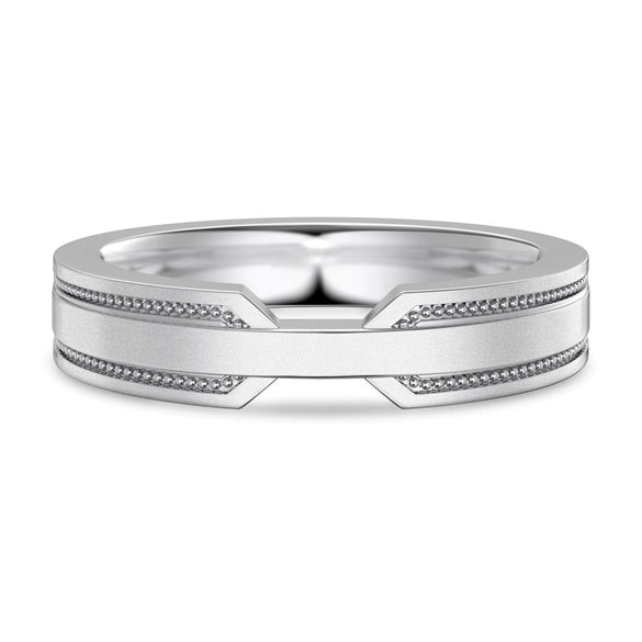 S925 Sterling Silver Geometric Plain Couple Ring Electroplated