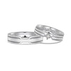 S925 Sterling Silver Geometric Plain Couple Ring Electroplated