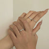 S925 Sterling Silver Geometric Plain Couple Ring Electroplated