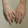 S925 Sterling Silver Geometric Plain Couple Ring Electroplated