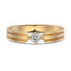 S925 Sterling Silver Geometric Plain Couple Ring Electroplated