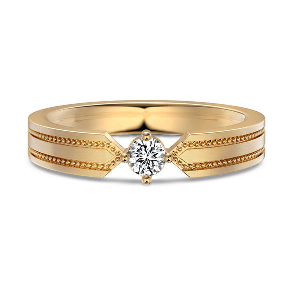 S925 Sterling Silver Geometric Plain Couple Ring Electroplated