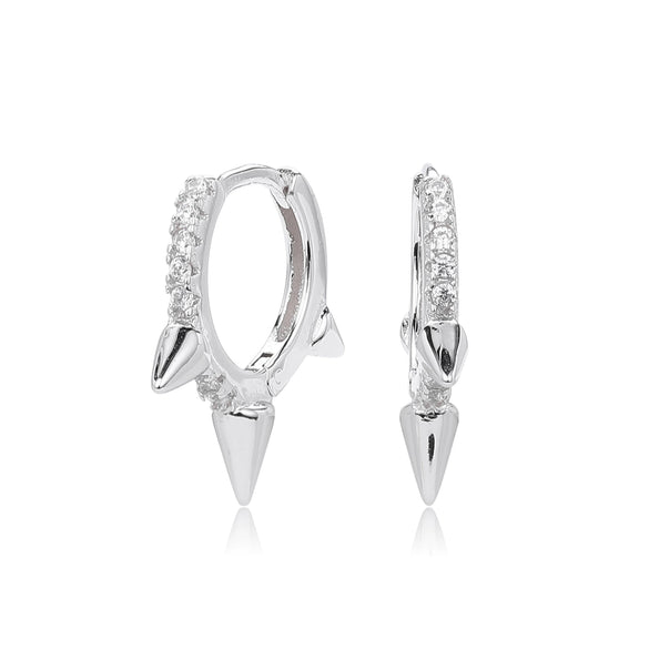 S925 Sterling Silver Geometric Punk Style Electroplated Earrings For Women