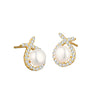S925 Sterling Silver Geometric Rabbit Pearl Electroplated Women's Earrings