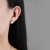 S925 Sterling Silver Geometric Rabbit Pearl Electroplated Women's Earrings