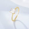 S925 Sterling Silver Geometric Rectangular Zircon Ring For Women