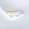 S925 Sterling Silver Geometric Rectangular Zircon Ring For Women