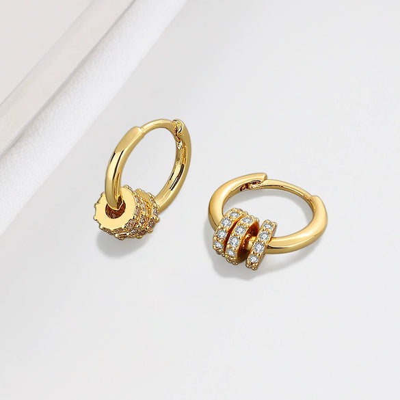 S925 Sterling Silver Geometric Removable Ring Earrings For Women With Electroplated Fashion Design