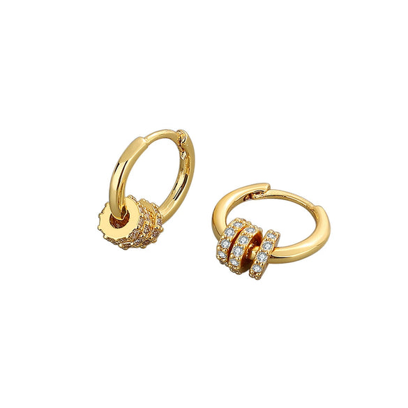 S925 Sterling Silver Geometric Removable Ring Earrings For Women With Electroplated Fashion Design