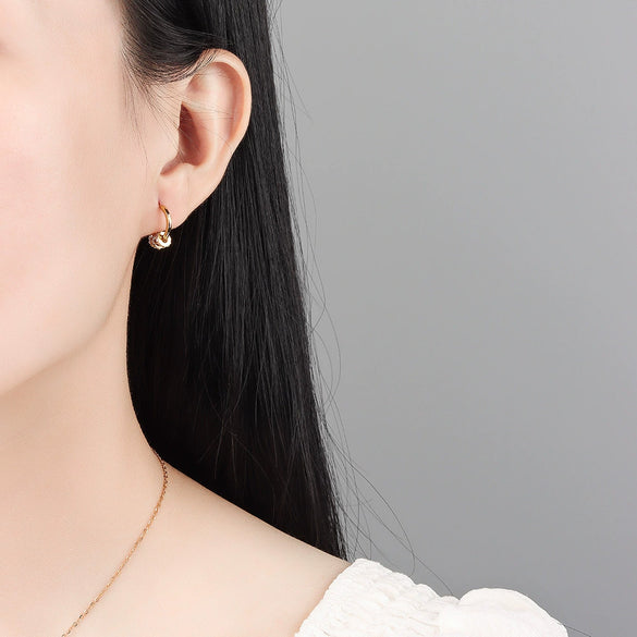 S925 Sterling Silver Geometric Removable Ring Earrings For Women With Electroplated Fashion Design
