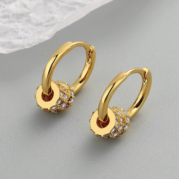 S925 Sterling Silver Geometric Removable Ring Earrings For Women With Electroplated Fashion Design