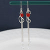 S925 Sterling Silver Geometric Rhombus Rhinestone Drop Earrings For Women Light Luxury Fashion Jewelry