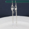 S925 Sterling Silver Geometric Rhombus Rhinestone Drop Earrings For Women Light Luxury Fashion Jewelry