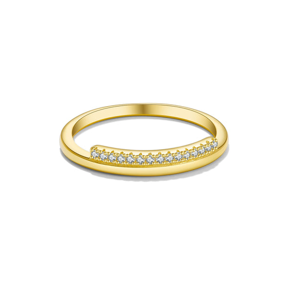 S925 Sterling Silver Geometric Ring Electroplated With Platinum And 18K Gold For Women And Unisex