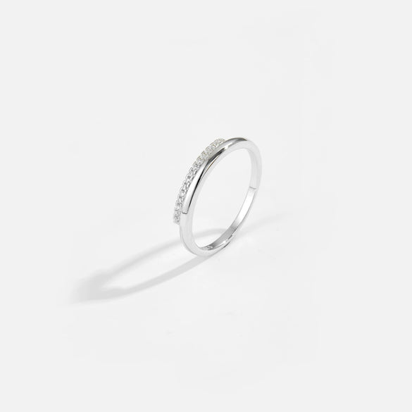 S925 Sterling Silver Geometric Ring Electroplated With Platinum And 18K Gold For Women And Unisex