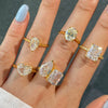 S925 Sterling Silver Geometric Ring Handmade Inlaid With Sugar Zircon Electroplated Light Luxury Style