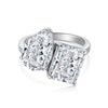 S925 Sterling Silver Geometric Ring Handmade Inlaid With Sugar Zircon Electroplated Light Luxury Style