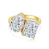 S925 Sterling Silver Geometric Ring Handmade Inlaid With Sugar Zircon Electroplated Light Luxury Style