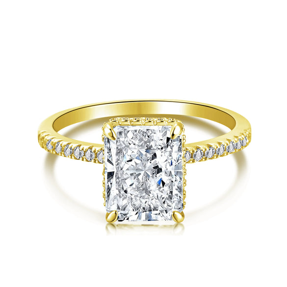 S925 Sterling Silver Geometric Ring Handmade Inlaid With Sugar Zircon Electroplated Light Luxury Style
