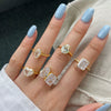 S925 Sterling Silver Geometric Ring Handmade Inlaid With Sugar Zircon Electroplated Light Luxury Style