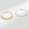 S925 Sterling Silver Geometric Rotating Anxiety Ring For Women Frosted Beaded Plain Surface Electroplated