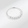 S925 Sterling Silver Geometric Rotating Anxiety Ring For Women Frosted Beaded Plain Surface Electroplated