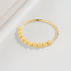 S925 Sterling Silver Geometric Rotating Anxiety Ring For Women Frosted Beaded Plain Surface Electroplated