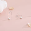 S925 Sterling Silver Geometric Round Bead Earrings Electroplated Minimalist Jewelry For Women