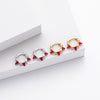 S925 Sterling Silver Geometric Round Beads Glue Rivet Electroplating Earrings For Women