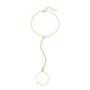 S925 Sterling Silver Geometric Round Diamond Electroplated Women's Finger Chain Bracelet