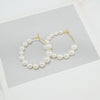 S925 Sterling Silver Geometric Round Freshwater Pearl Earrings For Women Statement Circle Design