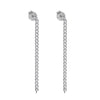 S925 Sterling Silver Geometric Round Heavy Industry Chain Stud Earrings For Women