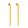S925 Sterling Silver Geometric Round Heavy Industry Chain Stud Earrings For Women