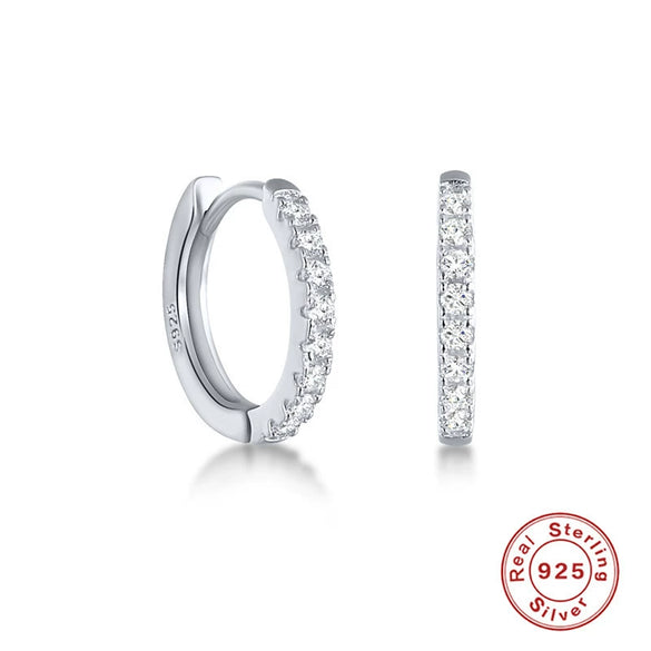 S925 Sterling Silver Geometric Round Micro Earrings With Electroplating For Women