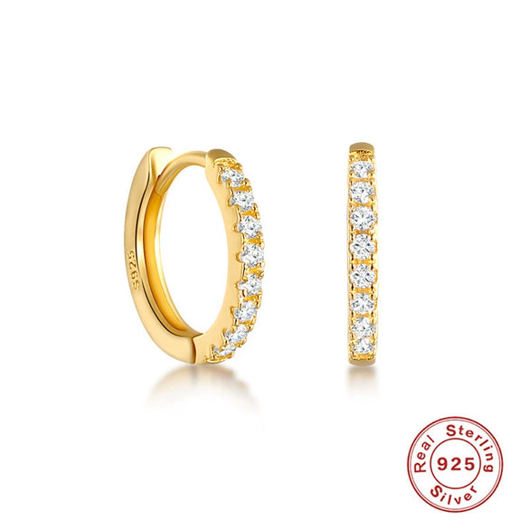 S925 Sterling Silver Geometric Round Micro Earrings With Electroplating For Women