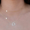 S925 Sterling Silver Geometric Round Pendant Necklace With Snake Chain Electroplated Light Luxury Style For Couples