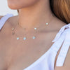S925 Sterling Silver Geometric Round Pendant Necklace With Snake Chain Electroplated Light Luxury Style For Couples