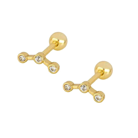 S925 Sterling Silver Geometric Screw Earrings Creative Cold Style Versatile Personality Jewelry For Women