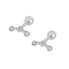 S925 Sterling Silver Geometric Screw Earrings Creative Cold Style Versatile Personality Jewelry For Women