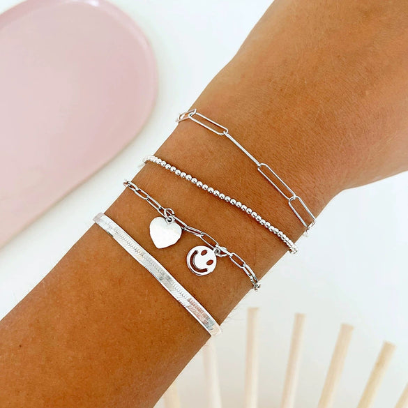 S925 Sterling Silver Geometric Simple Electroplated Bracelet For Women