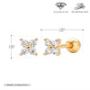 S925 Sterling Silver Geometric Simple Style Electroplated Women's Cartilage Threaded Piercing Earrings